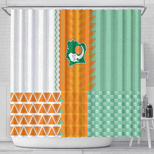 Ivory Coast Football Shower Curtain Côte d'Ivoire-Tribal Sporty Style - African Pride