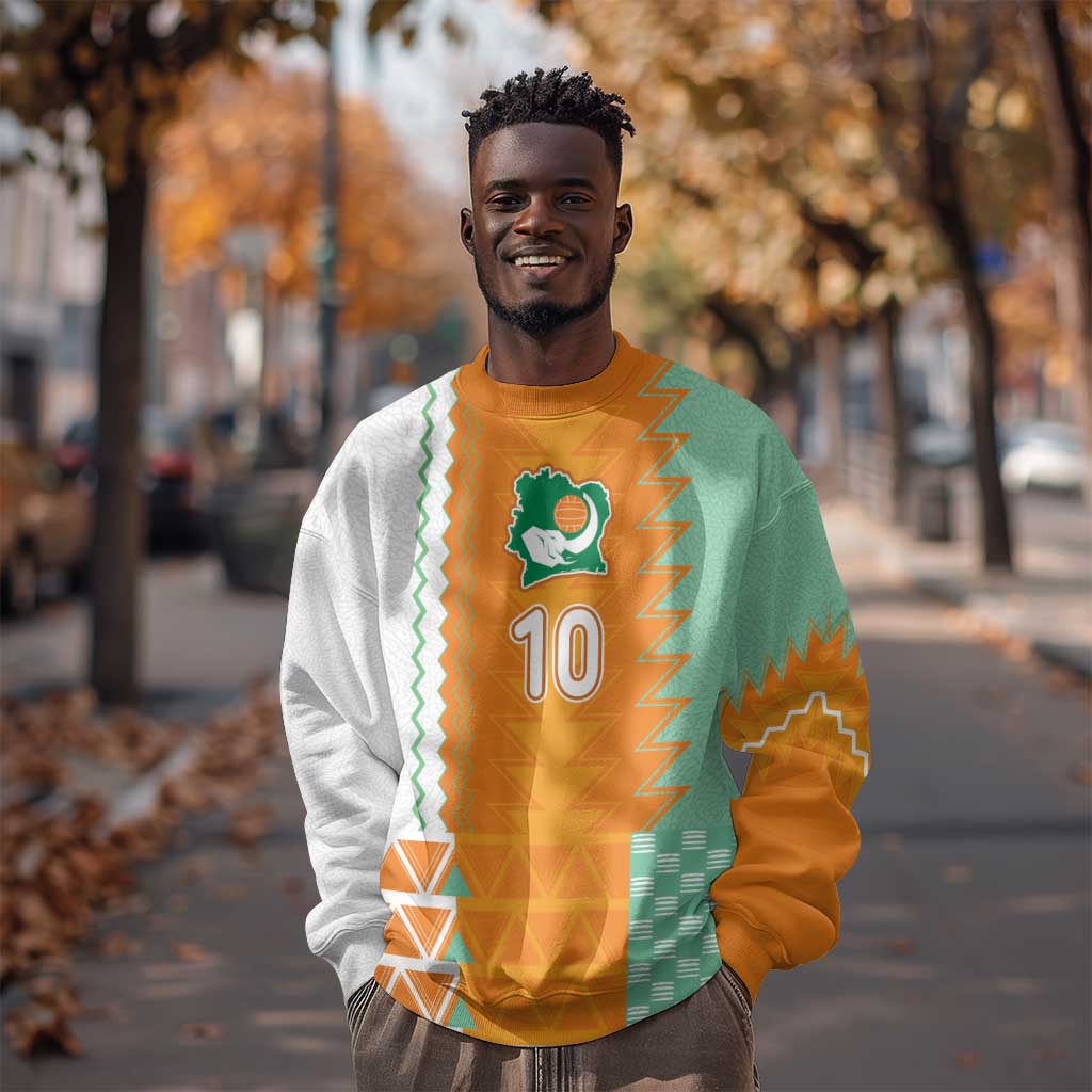 Custom Ivory Coast Football Sweatshirt Côte d'Ivoire-Tribal Sporty Style - African Pride