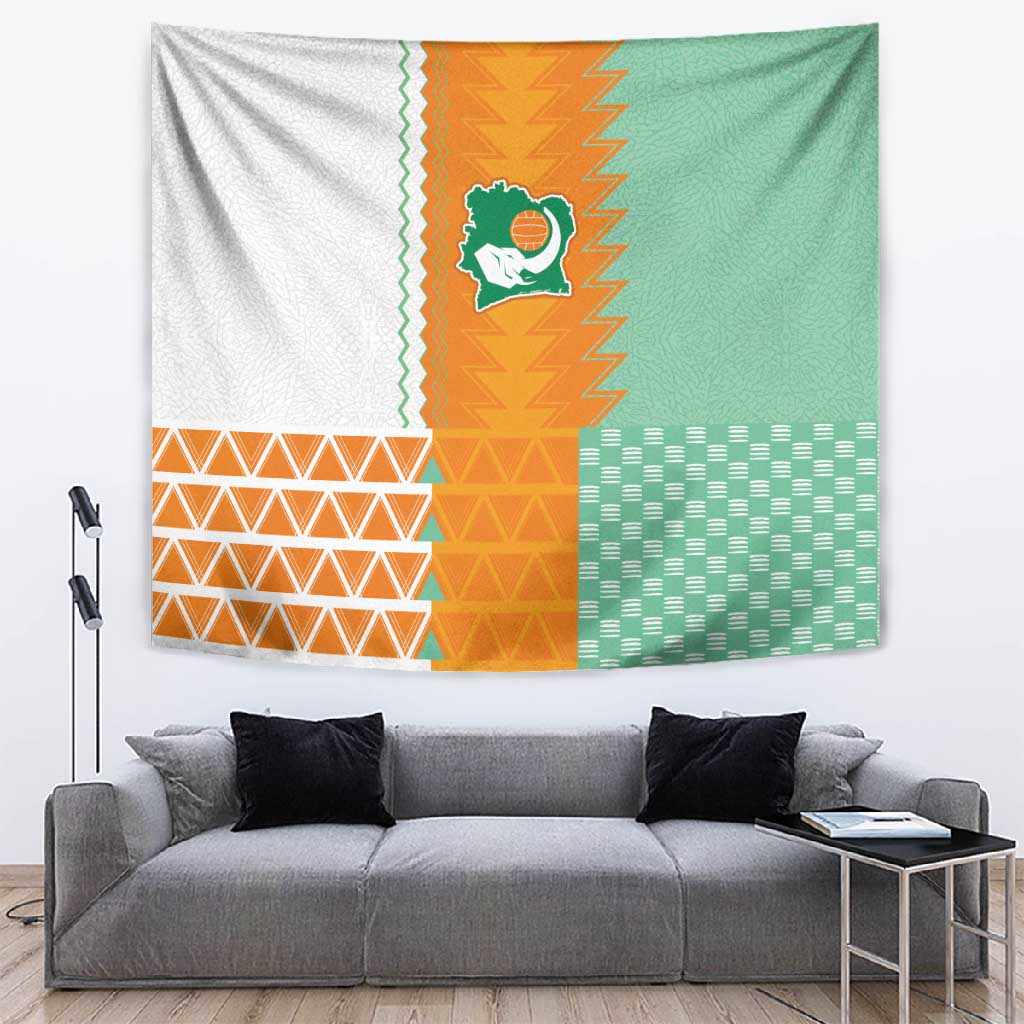 Ivory Coast Football Tapestry Côte d'Ivoire-Tribal Sporty Style - African Pride