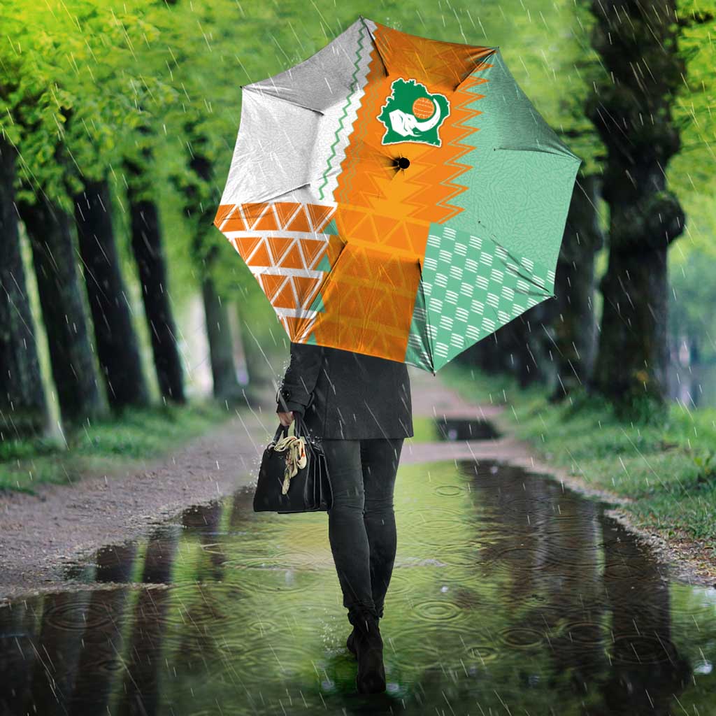 Ivory Coast Football Umbrella Côte d'Ivoire-Tribal Sporty Style - African Pride