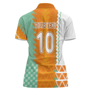 Custom Ivory Coast Football Women Polo Shirt Côte d'Ivoire-Tribal Sporty Style - African Pride