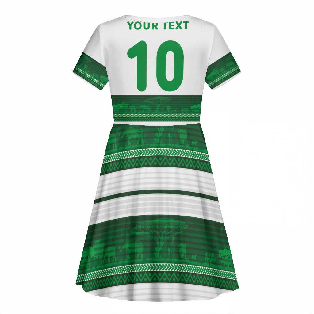 Custom Zimbabwe Rugby Kid Short Sleeve Dress African Heritage Edition - African Pride