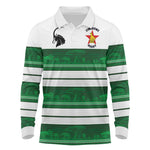 Custom Zimbabwe Rugby Long Sleeve Polo Shirt African Heritage Edition - African Pride