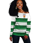 Custom Zimbabwe Rugby Off Shoulder Sweater African Heritage Edition - African Pride
