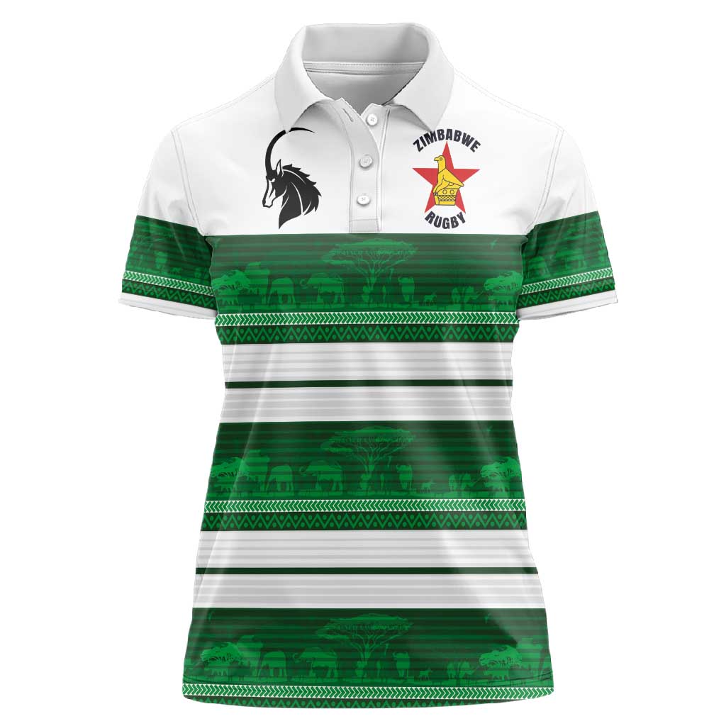Custom Zimbabwe Rugby Women Polo Shirt African Heritage Edition - African Pride