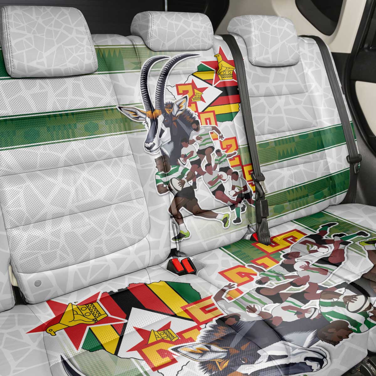 Zimbabwe Rugby The Champions 2025 Back Car Seat Cover Sables-Warriors of Africa - African Pride