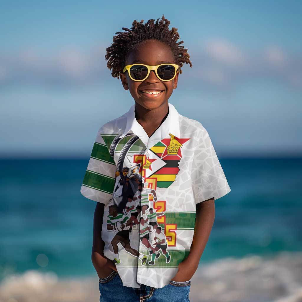 Custom Zimbabwe Rugby The Champions 2025 Kid Hawaiian Shirt Sables-Warriors of Africa - African Pride
