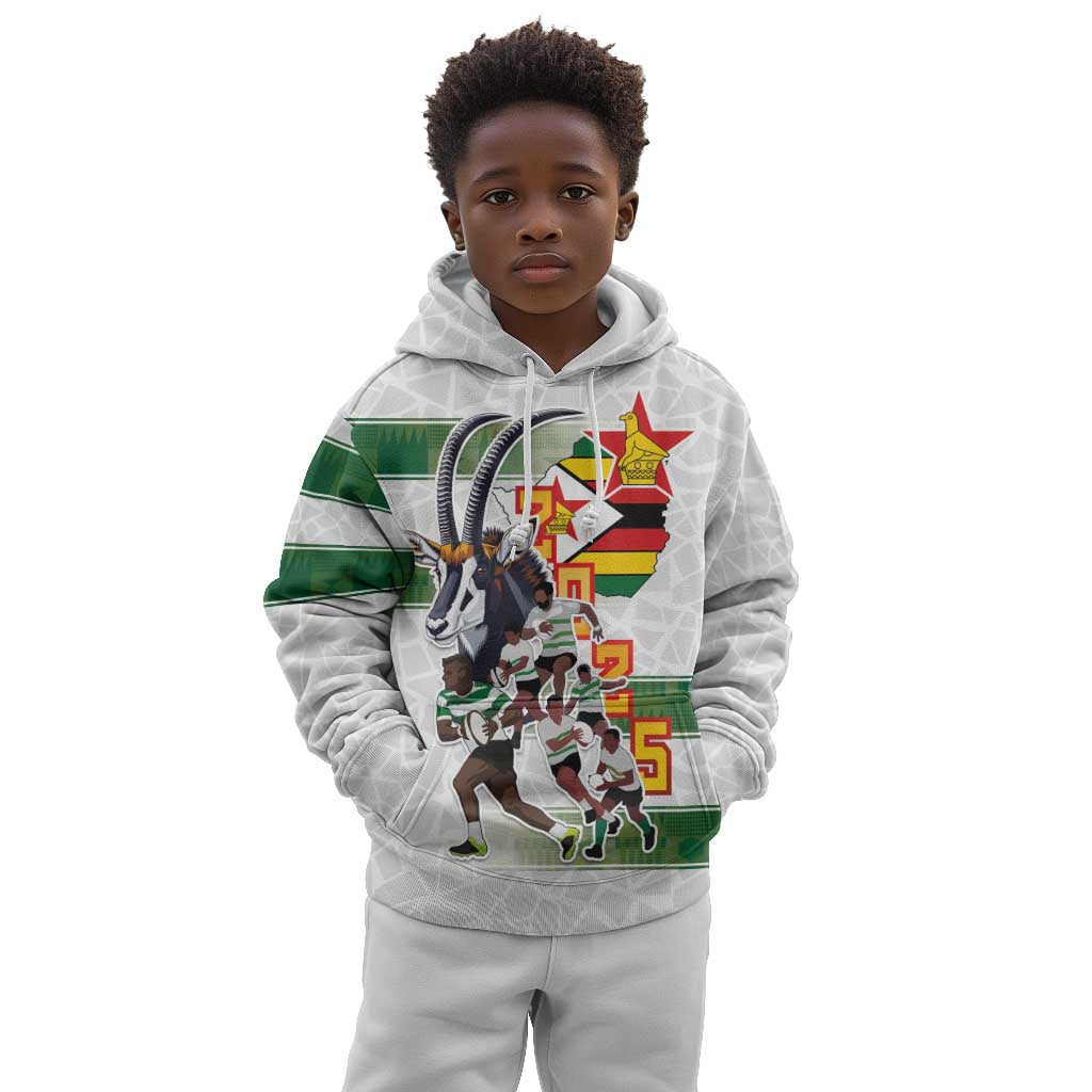 Custom Zimbabwe Rugby The Champions 2025 Kid Hoodie Sables-Warriors of Africa - African Pride