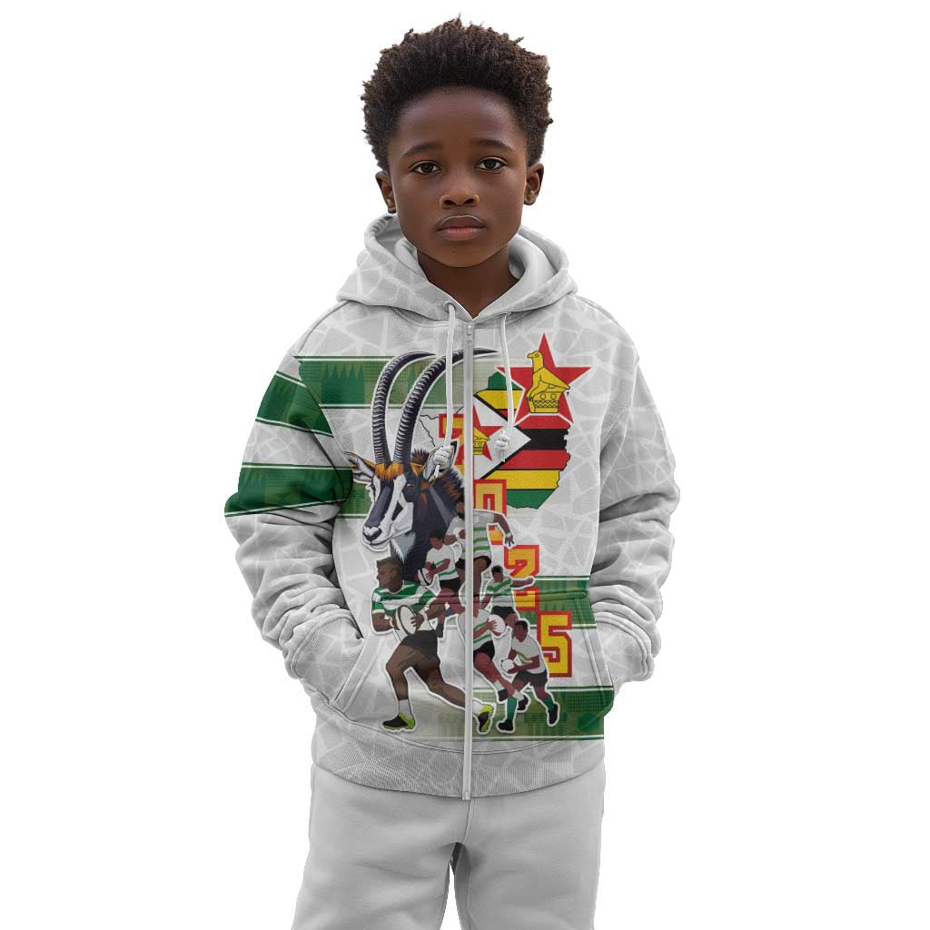Custom Zimbabwe Rugby The Champions 2025 Kid Hoodie Sables-Warriors of Africa - African Pride