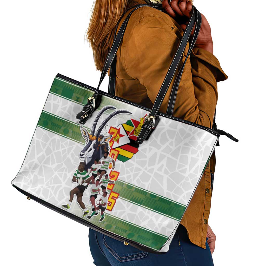 Zimbabwe Rugby The Champions 2025 Leather Tote Bag Sables-Warriors of Africa - African Pride