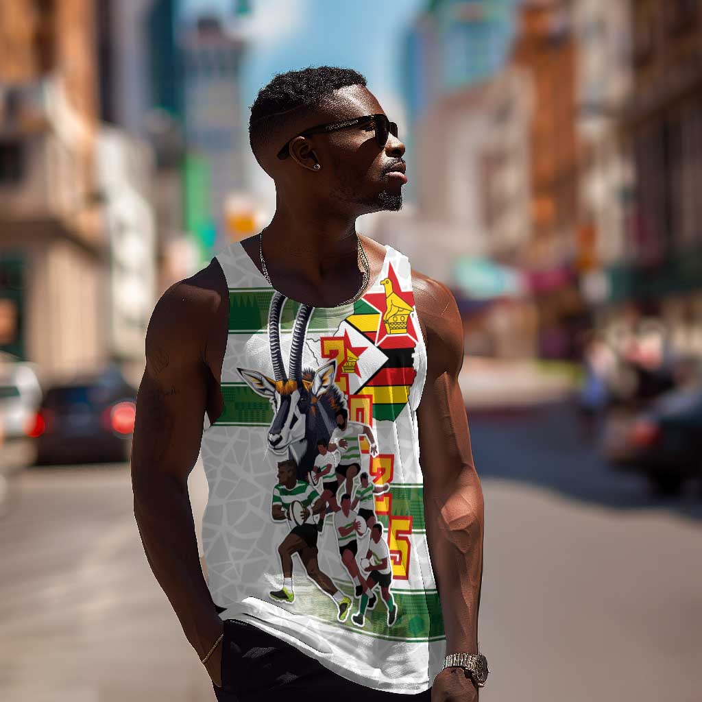 Custom Zimbabwe Rugby The Champions 2025 Men Tank Top Sables-Warriors of Africa - African Pride