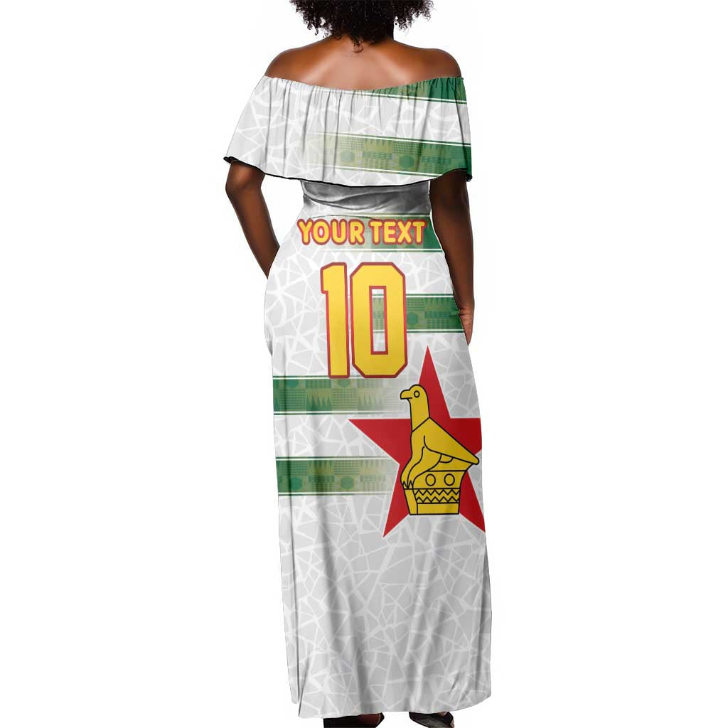 Custom Zimbabwe Rugby The Champions 2025 Off Shoulder Maxi Dress Sables-Warriors of Africa - African Pride