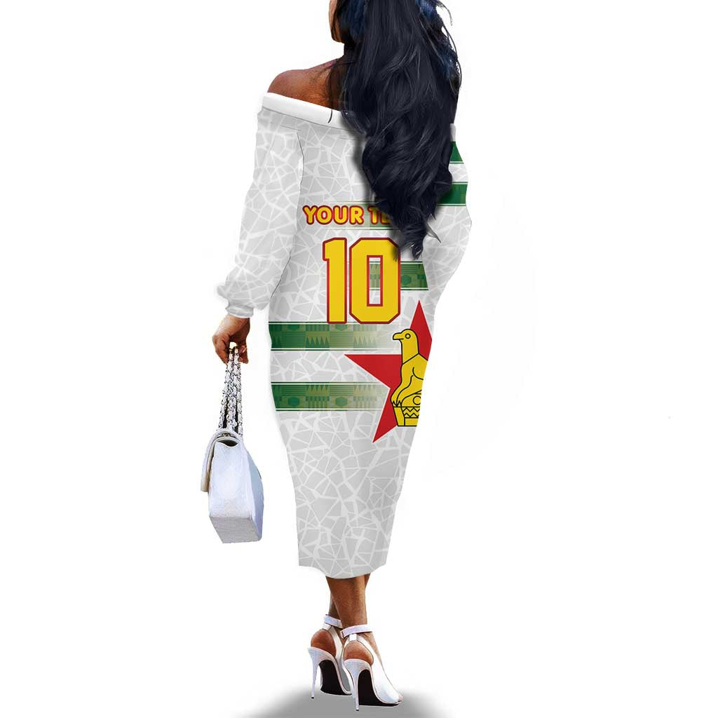Custom Zimbabwe Rugby The Champions 2025 Off The Shoulder Long Sleeve Dress Sables-Warriors of Africa - African Pride