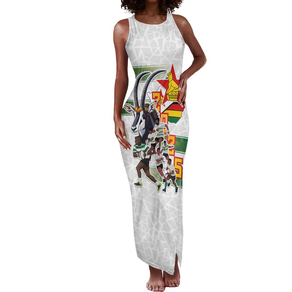 Custom Zimbabwe Rugby The Champions 2025 Tank Maxi Dress Sables-Warriors of Africa - African Pride