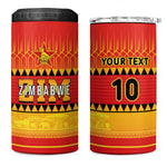 Custom Zimbabwe Cricket 4 in 1 Can Cooler Tumbler African Heritage Edition - African Pride