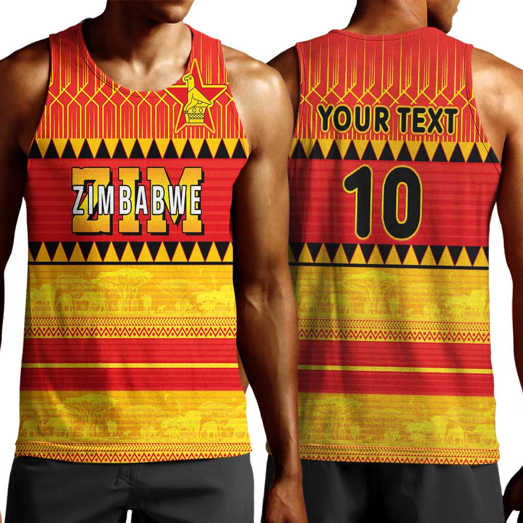 Custom Zimbabwe Cricket Men Tank Top African Heritage Edition - African Pride