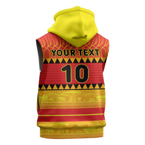 Custom Zimbabwe Cricket Sleeveless Hoodie African Heritage Edition - African Pride