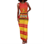 Custom Zimbabwe Cricket Tank Maxi Dress African Heritage Edition - African Pride