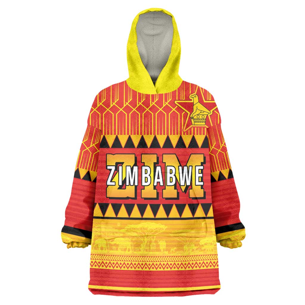 Custom Zimbabwe Cricket Wearable Blanket Hoodie African Heritage Edition - African Pride