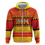 Custom Zimbabwe Cricket Zip Hoodie African Heritage Edition - African Pride