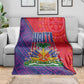 Haiti National Emblem Blanket Dashiki and Polynesian Pattern