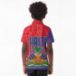 Haiti National Emblem Kid Polo Shirt Dashiki and Polynesian Pattern