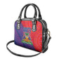 Haiti National Emblem Shoulder Handbag Dashiki and Polynesian Pattern