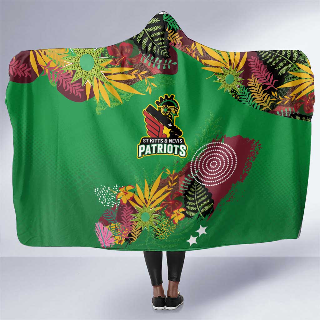 Afro-St Kitts and Nevis Cricket Patriots Hooded Blanket Caribbean Tropical Sporty - African Pride