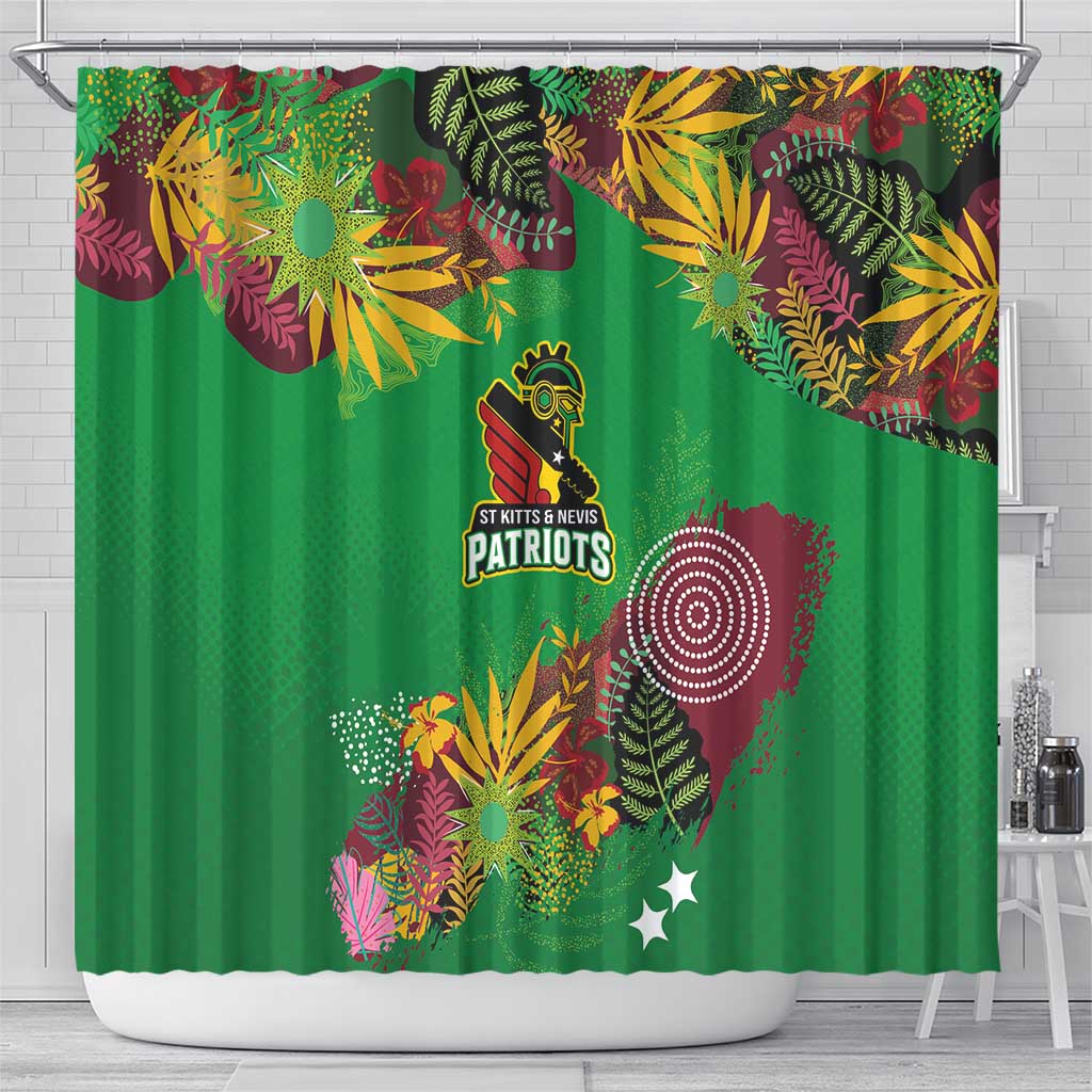 Afro-St Kitts and Nevis Cricket Patriots Shower Curtain Caribbean Tropical Sporty - African Pride