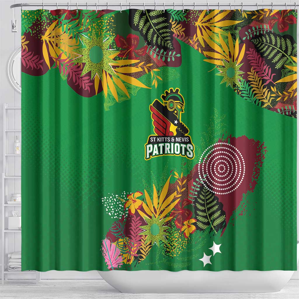 Afro-St Kitts and Nevis Cricket Patriots Shower Curtain Caribbean Tropical Sporty - African Pride