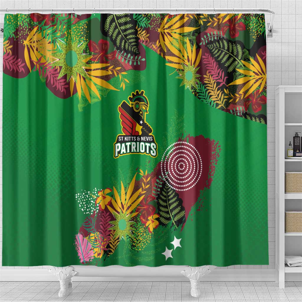 Afro-St Kitts and Nevis Cricket Patriots Shower Curtain Caribbean Tropical Sporty - African Pride