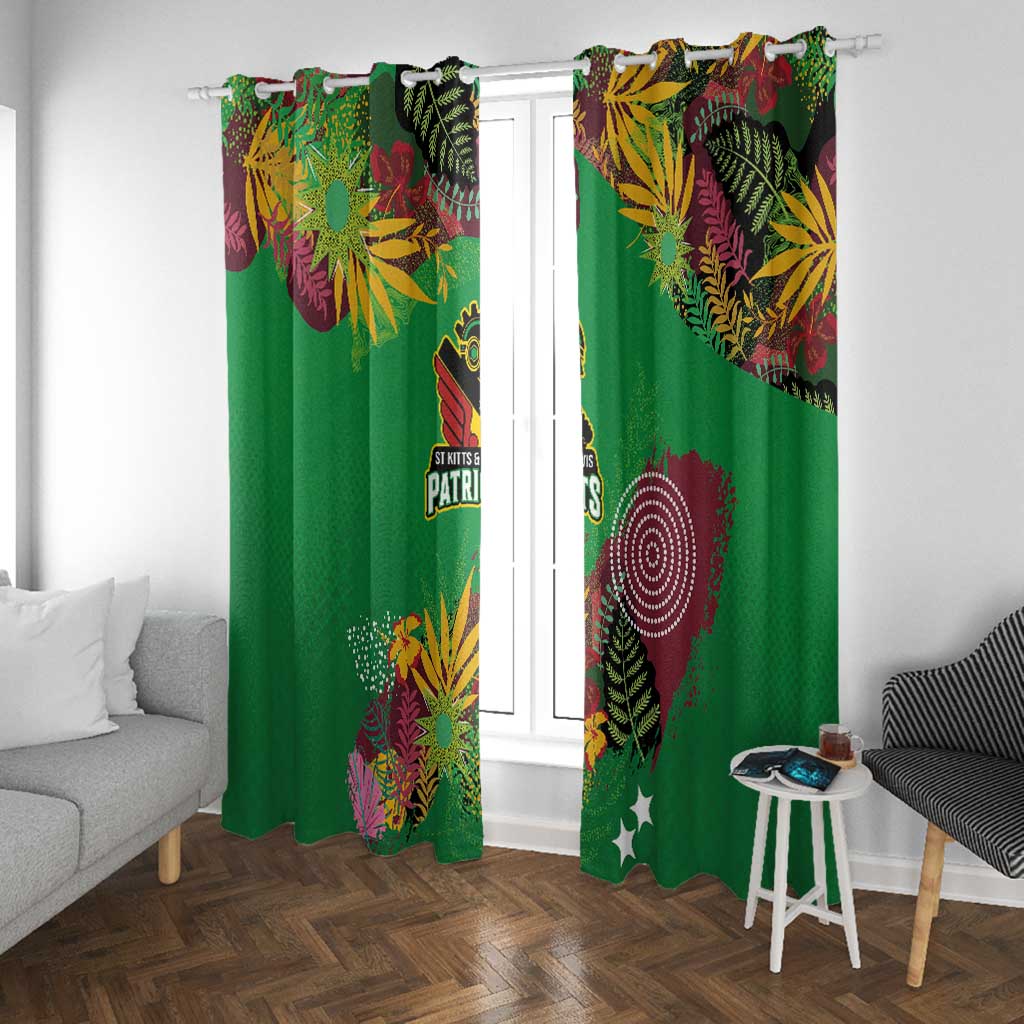 Afro-St Kitts and Nevis Cricket Patriots Window Curtain Caribbean Tropical Sporty - African Pride