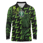 Nigeria Football Custom Long Sleeve Polo Shirt Champions-Super Eagles - African Pride