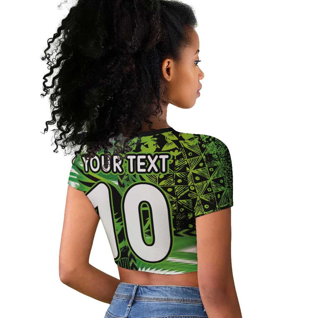 Nigeria Football Custom Raglan Cropped T shirt Super Eagles-Africa Spirit - African Pride