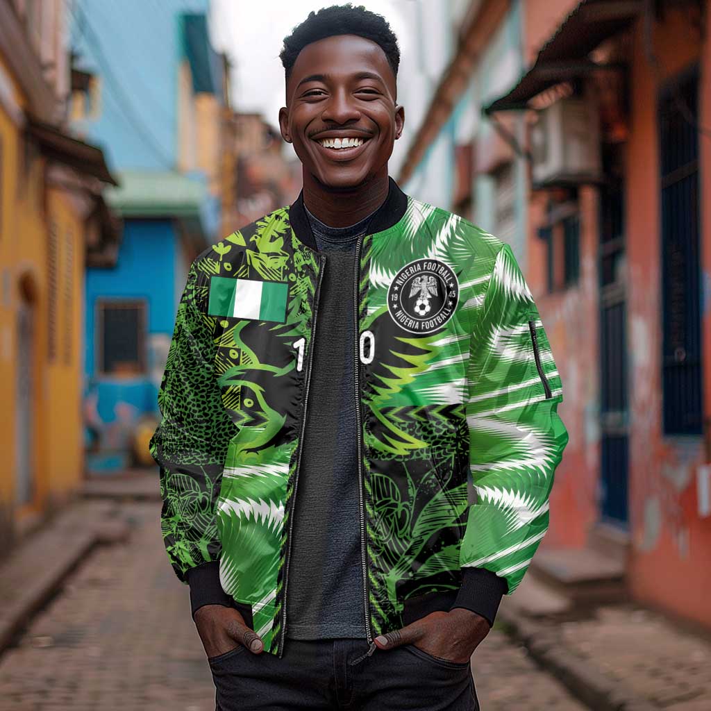Nigeria Football Custom Sleeve Zip Bomber Jacket Super Eagles-Africa Spirit - African Pride