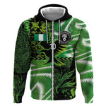 Nigeria Football Custom Zip Hoodie Super Eagles-Africa Spirit - African Pride