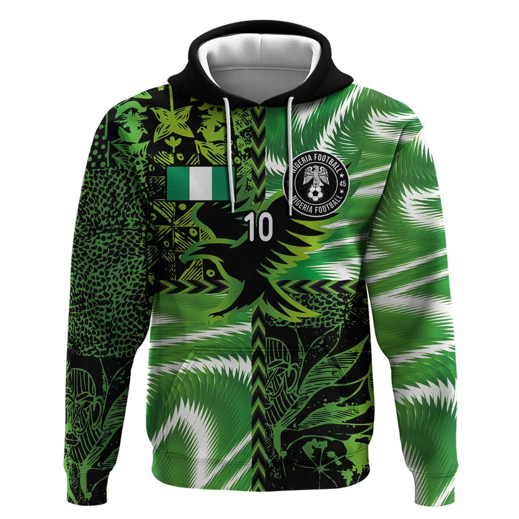 Nigeria Football Custom Zip Hoodie Super Eagles-Africa Spirit - African Pride