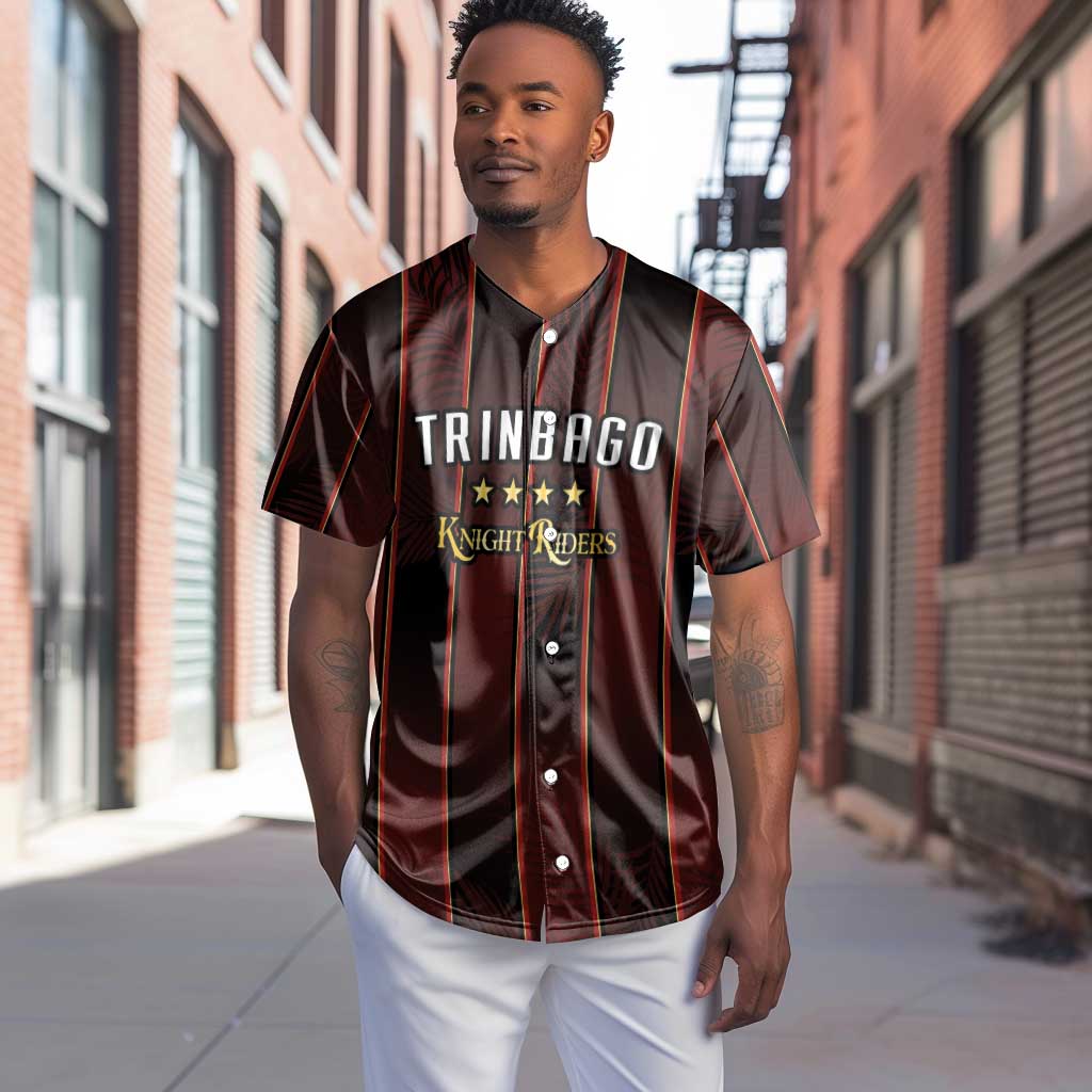 Custom Afro-Trinbago Cricket Knight Riders Baseball Jersey Palm Leaves Stripes Style - African Pride