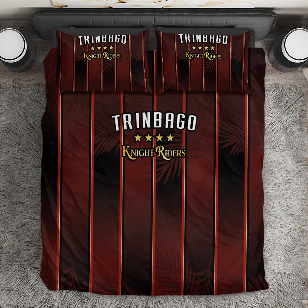 Afro-Trinbago Cricket Knight Riders Bedding Set Palm Leaves Stripes Style - African Pride