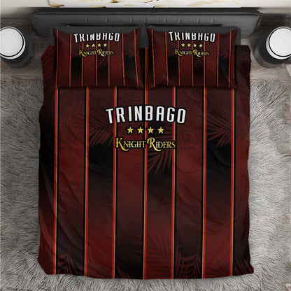 Afro-Trinbago Cricket Knight Riders Bedding Set Palm Leaves Stripes Style - African Pride