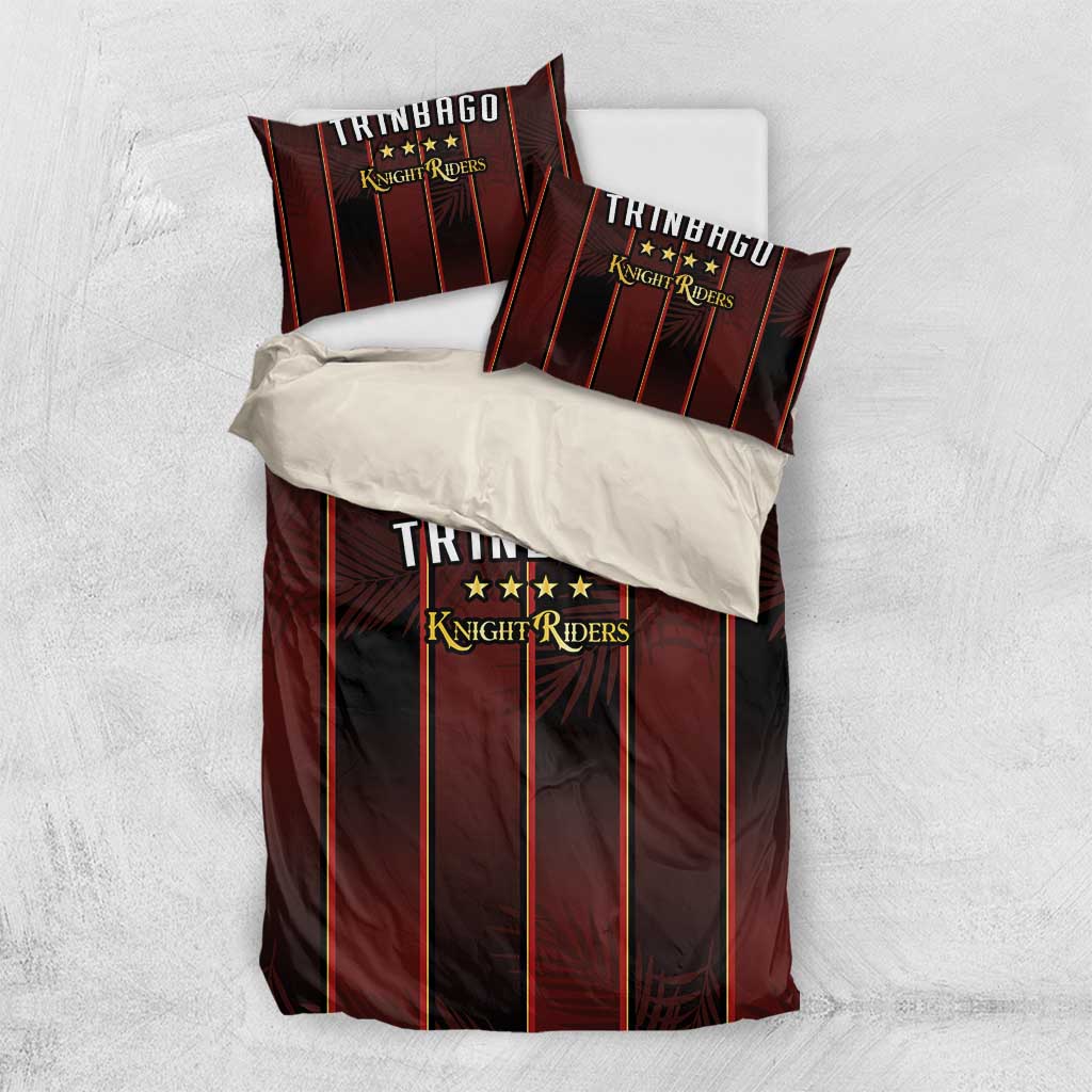 Afro-Trinbago Cricket Knight Riders Bedding Set Palm Leaves Stripes Style - African Pride