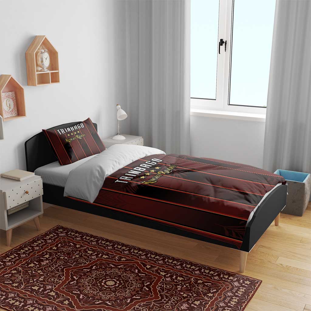 Afro-Trinbago Cricket Knight Riders Bedding Set Palm Leaves Stripes Style - African Pride