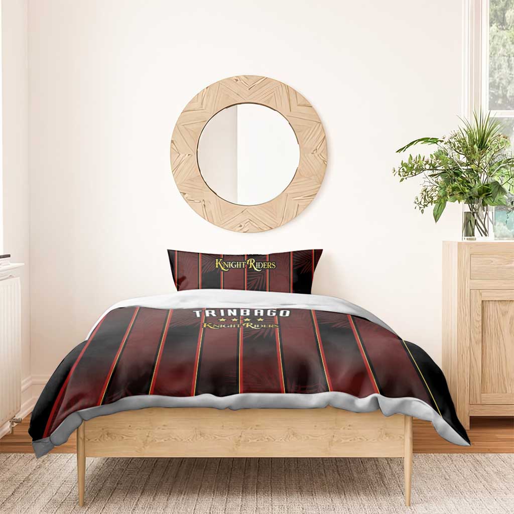 Afro-Trinbago Cricket Knight Riders Bedding Set Palm Leaves Stripes Style - African Pride