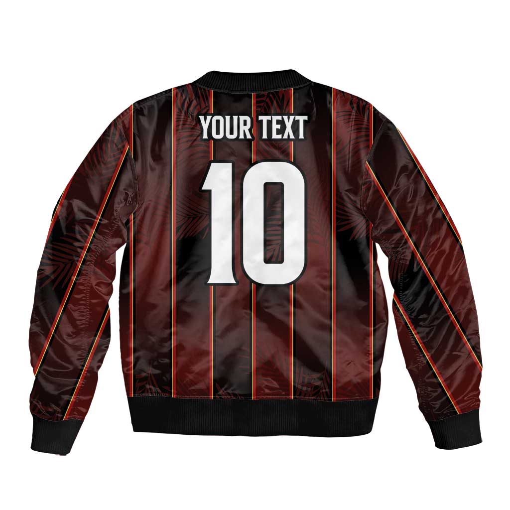 Custom Afro-Trinbago Cricket Knight Riders Bomber Jacket Palm Leaves Stripes Style - African Pride