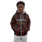 Custom Afro-Trinbago Cricket Knight Riders Kid Hoodie Palm Leaves Stripes Style - African Pride