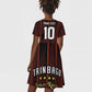 Custom Afro-Trinbago Cricket Knight Riders Kid Short Sleeve Dress Palm Leaves Stripes Style - African Pride