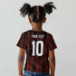 Custom Afro-Trinbago Cricket Knight Riders Kid T shirt Palm Leaves Stripes Style - African Pride