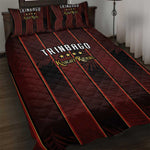 Afro-Trinbago Cricket Knight Riders Quilt Bed Set Palm Leaves Stripes Style - African Pride