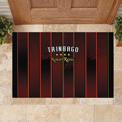 Afro-Trinbago Cricket Knight Riders Rubber Doormat Palm Leaves Stripes Style - African Pride