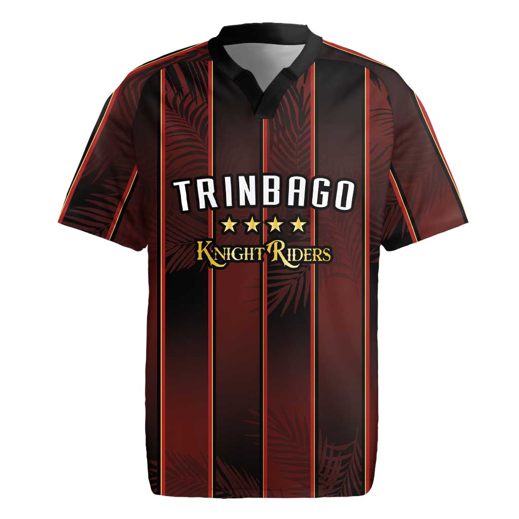 Custom Afro-Trinbago Cricket Knight Riders Rugby Jersey Palm Leaves Stripes Style - African Pride